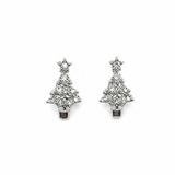 Silver Crystal Christmas Tree Studs - Pure Apotheca