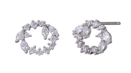 Silver Crystal Floret Earring - Pure Apotheca