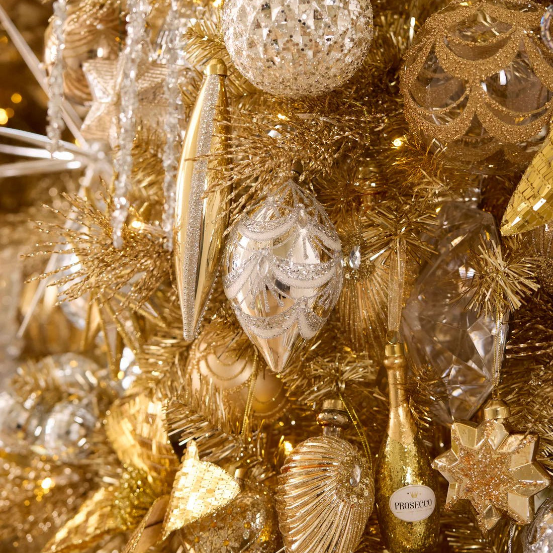 SILVER GLITTERED HARLEQUIN BAUBLE - Pure Apotheca
