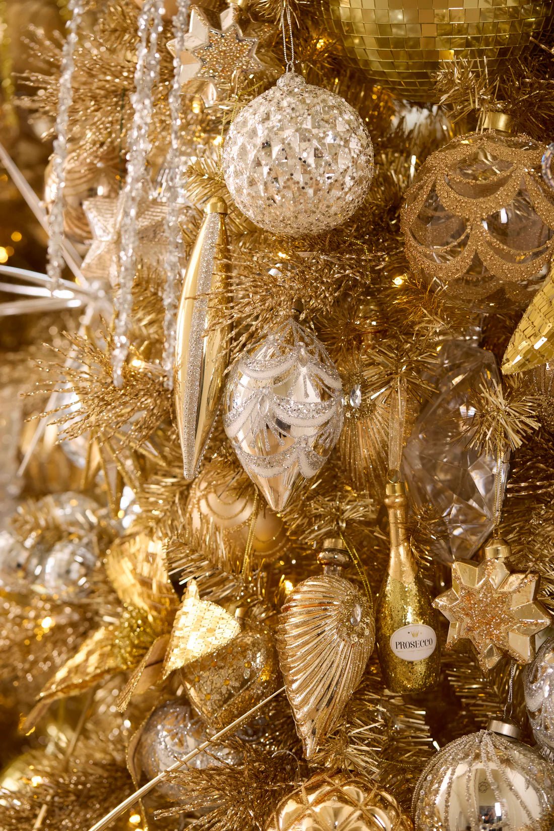 SILVER GLITTERED HARLEQUIN BAUBLE - Pure Apotheca