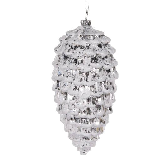 SILVER LAYERED PINECONE LONG HANGING - Pure Apotheca