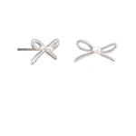 Silver Penny Bow Pearl Earring - Pure Apotheca