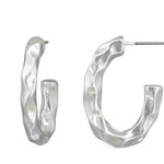 Silver Pressed Hoops - Pure Apotheca