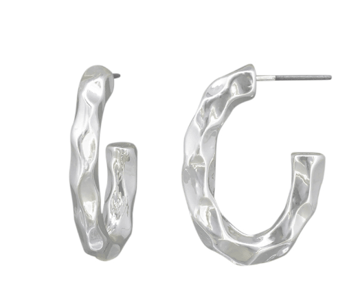 Silver Pressed Hoops - Pure Apotheca