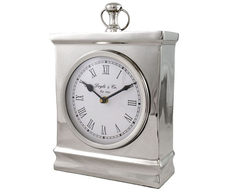 Silver Rectangle Mantle Clock Large - Pure Apotheca