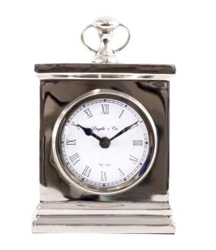 Silver Rectangle Mantle Clock Large - Pure Apotheca