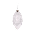 SILVER SCALLOPED GLITTERED DROP BAUBLE - Pure Apotheca