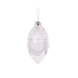 SILVER SCALLOPED GLITTERED DROP BAUBLE - Pure Apotheca