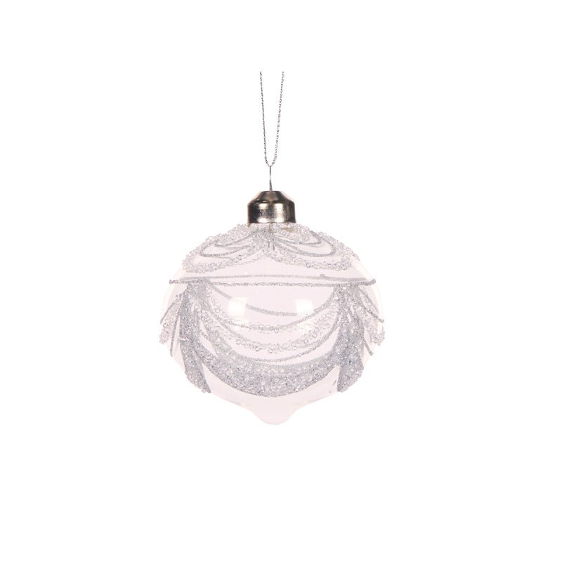SILVER SCALLOPED GLITTERED ONION BAUBLE - Pure Apotheca