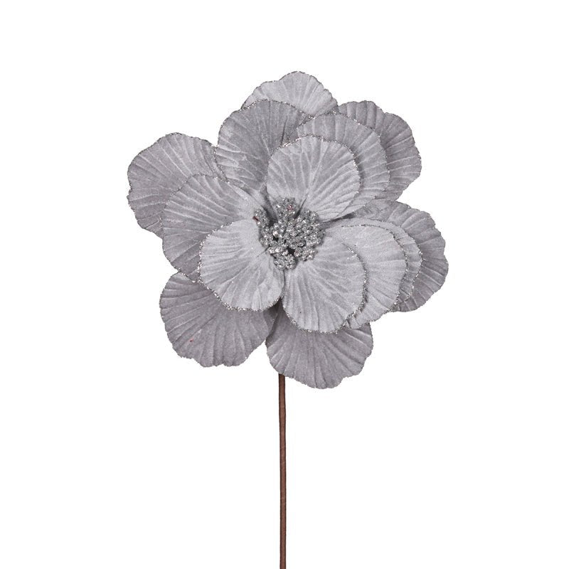 SILVER SIMPLE LAYERED VELVET FLOWER - Pure Apotheca