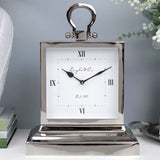 Silver Square Stepped Mantle Clock Large - Pure Apotheca