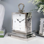 Silver Square Stepped Mantle Clock Large - Pure Apotheca