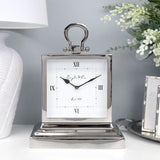 Silver Square Stepped Mantle Clock Large - Pure Apotheca