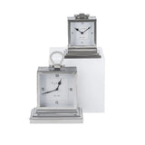 Silver Square Stepped Mantle Clock Small - Pure Apotheca