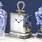 Silver Square Stepped Mantle Clock Small - Pure Apotheca