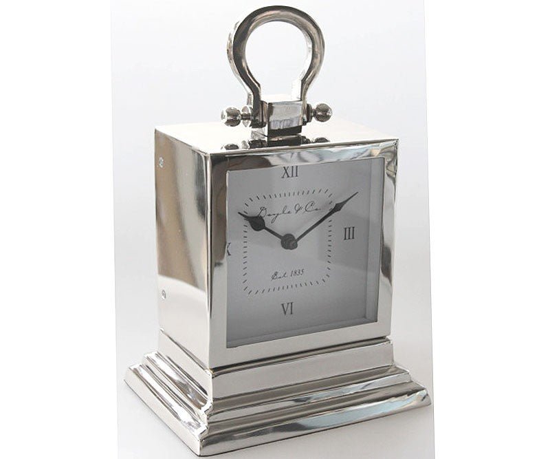 Silver Square Stepped Mantle Clock Small - Pure Apotheca