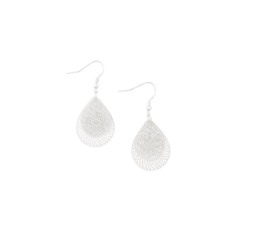 Silver Tear Drop Web Earring - Pure Apotheca