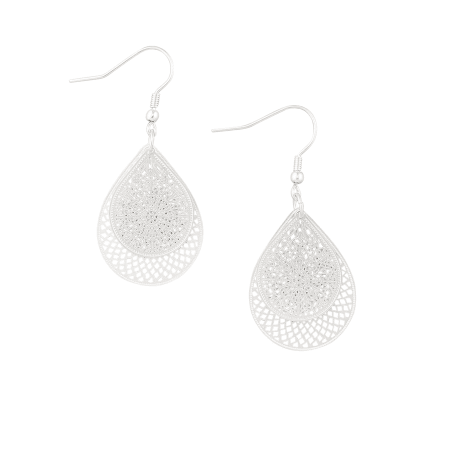 Silver Tear Drop Web Earring - Pure Apotheca