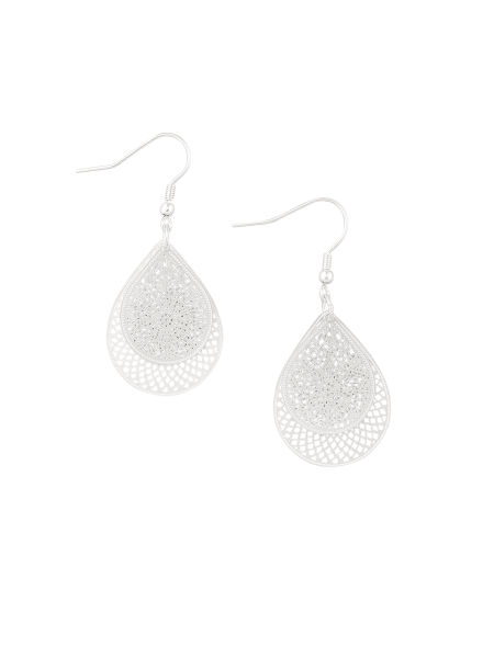 Silver Tear Drop Web Earring - Pure Apotheca