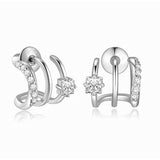 Silver Triple Cuff Earrings