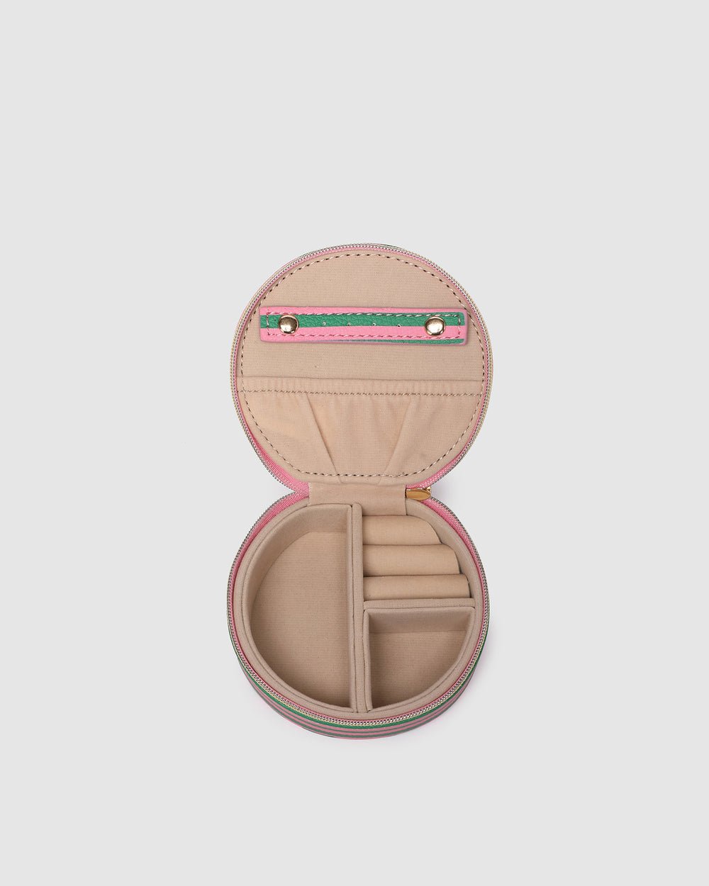 Sisco Stripe Jewellery Box Green/Bubblegum Pink - Pure Apotheca