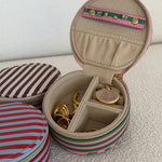 Sisco Stripe Jewellery Box Green/Bubblegum Pink - Pure Apotheca