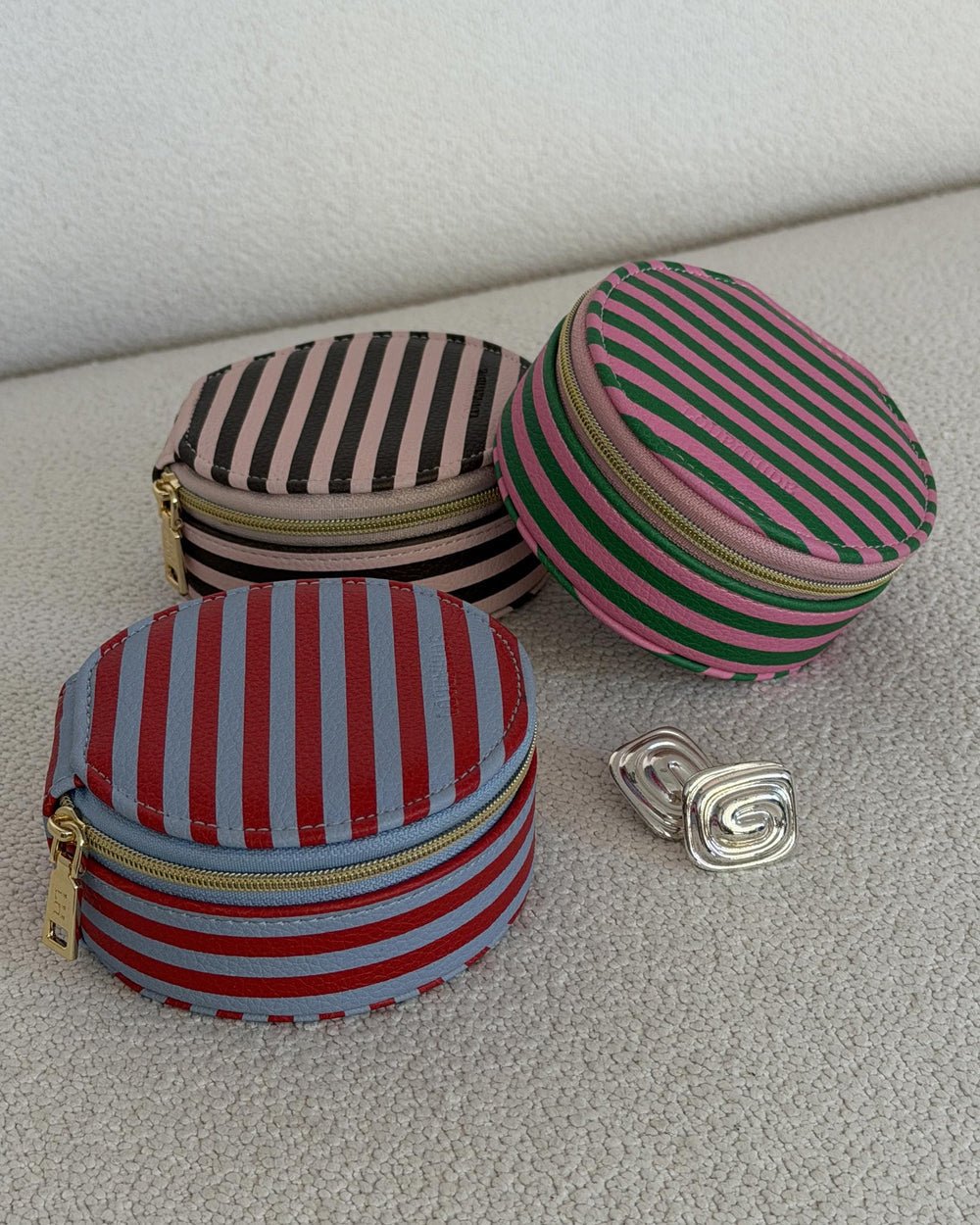 Sisco Stripe Jewellery Box Red/Sky Blue - Pure Apotheca