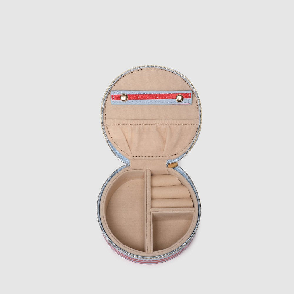 Sisco Stripe Jewellery Box Red/Sky Blue - Pure Apotheca