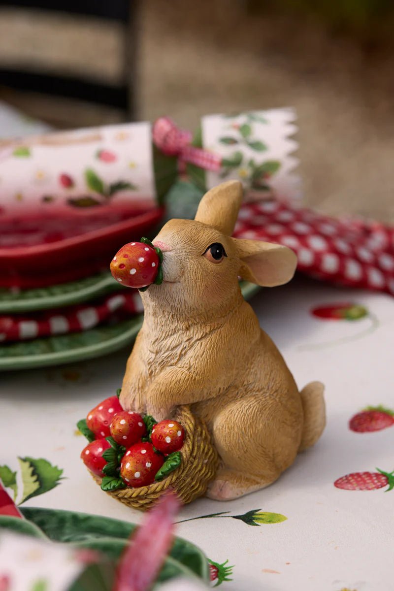 SITTING RABBIT WITH STRAWBERRY BASKET - Pure Apotheca