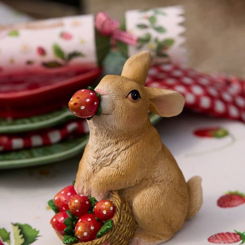 SITTING RABBIT WITH STRAWBERRY BASKET - Pure Apotheca