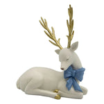 SITTING WHITE REINDEER BLUE BOW - Pure Apotheca