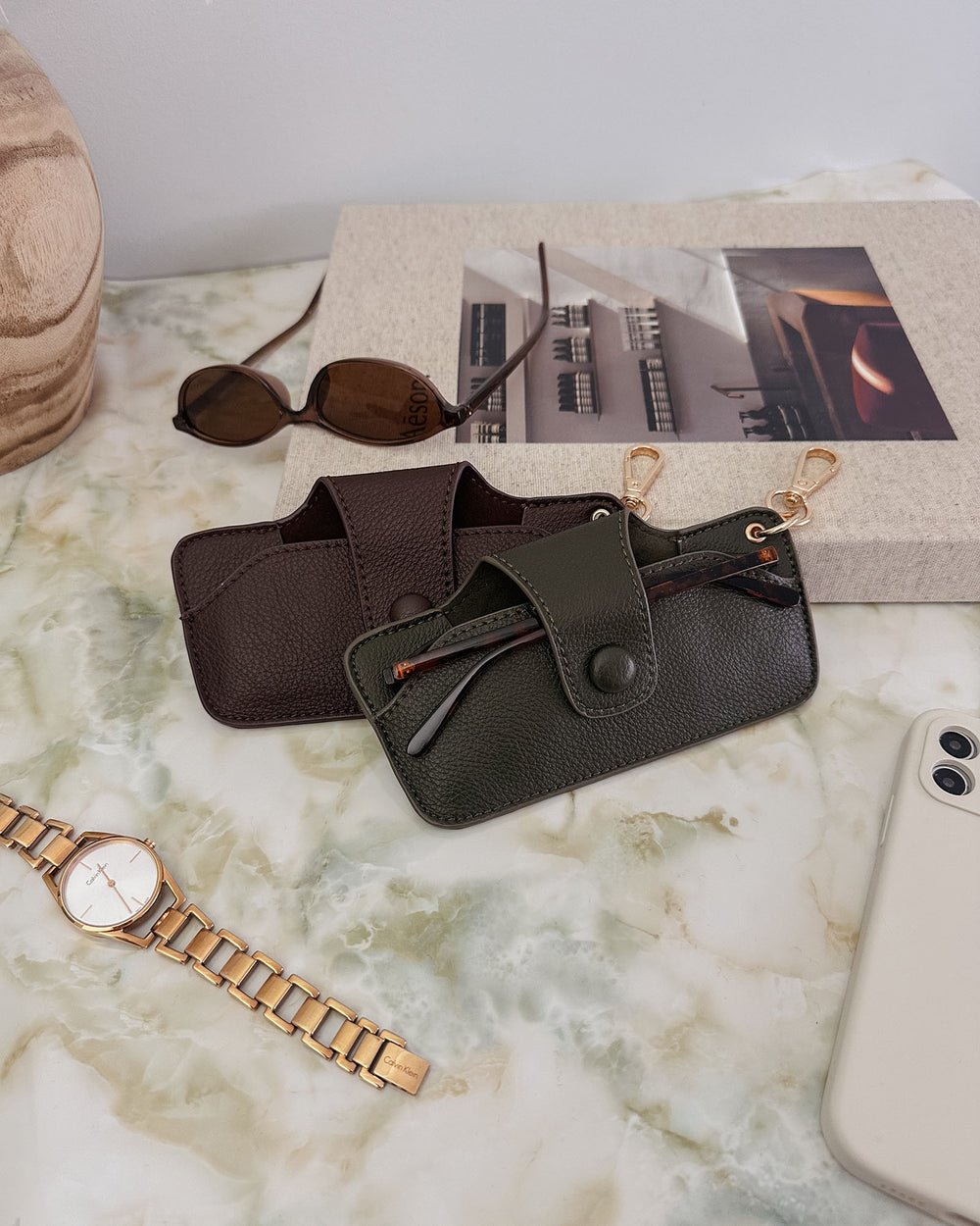 Skittle Sunglasses Case Olive - Pure Apotheca