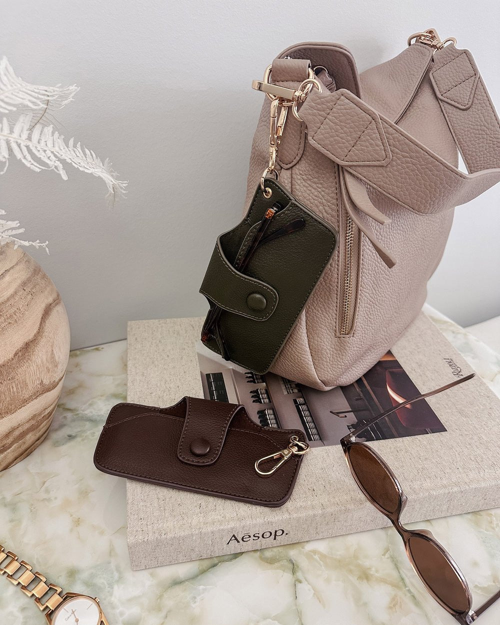 Skittle Sunglasses Case Olive - Pure Apotheca