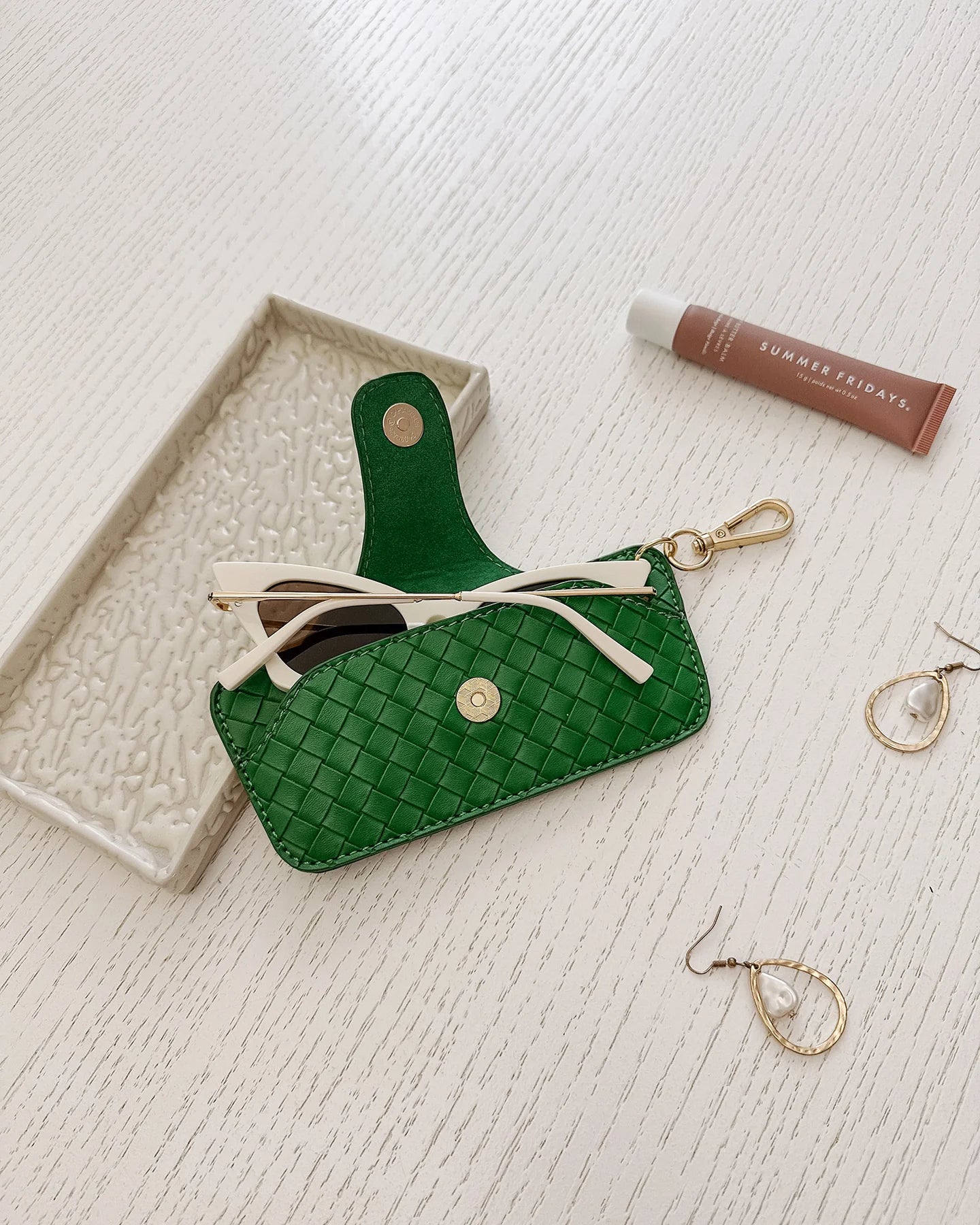 Skittle Sunglasses Case Woven Green - Pure Apotheca