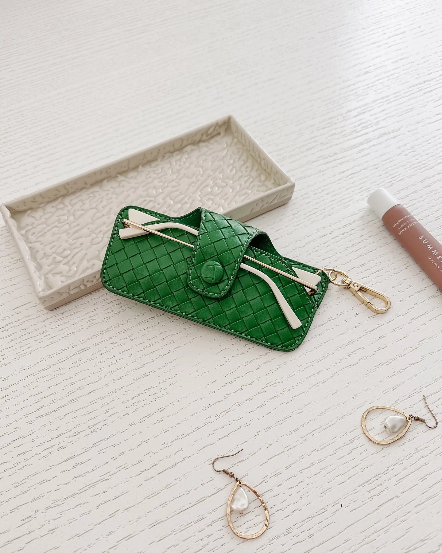 Skittle Sunglasses Case Woven Green - Pure Apotheca