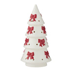 Snowy Bow Ceramic Tree LRG 24cm Wht/Red - Pure Apotheca