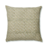 SOMA SCALLOP BLOCK PRINT GREEN / OCHRE CUSHION 50CM - Pure Apotheca