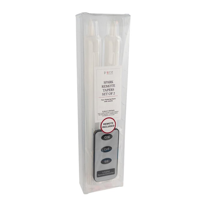 Spark LED Taper Candles with Remote Set/2 - Pure Apotheca