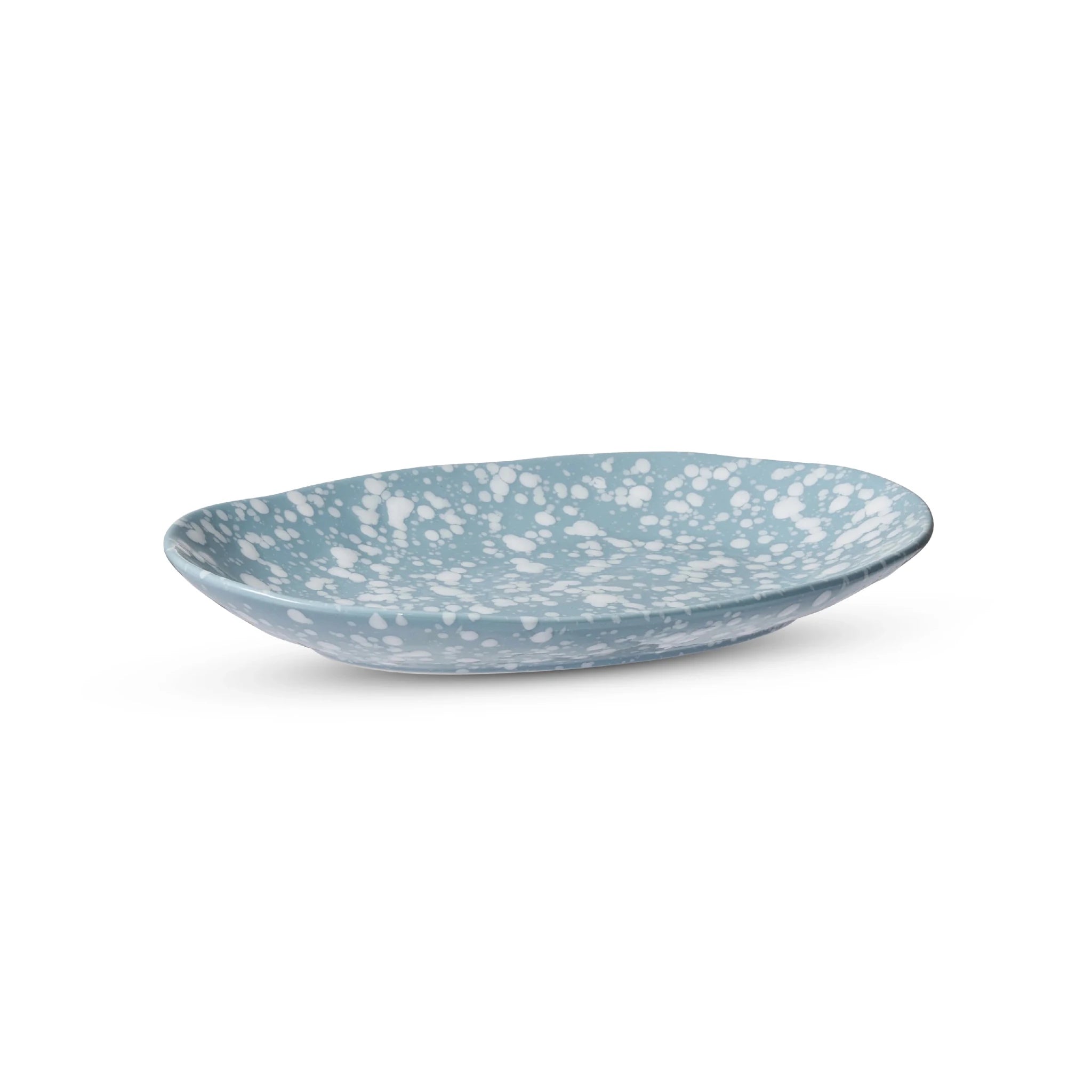 SPECKLE LIGHT BLUE/WHITE OVAL PLATTER SMALL - Pure Apotheca