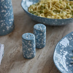 SPECKLE LIGHT BLUE/WHITE SALT & PEPPER SHAKER SET - Pure Apotheca