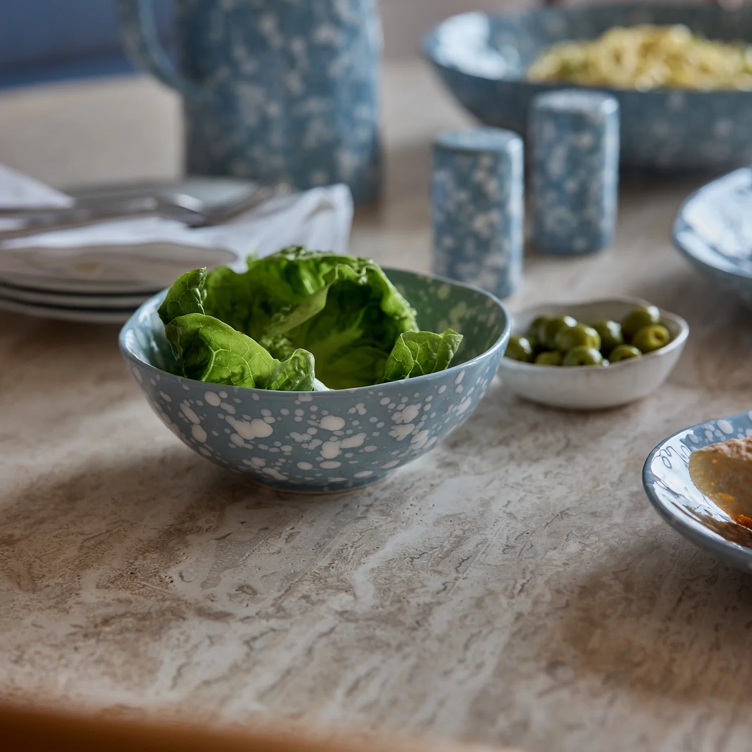 SPECKLE LIGHT BLUE/WHITE SMALL BOWL - Pure Apotheca