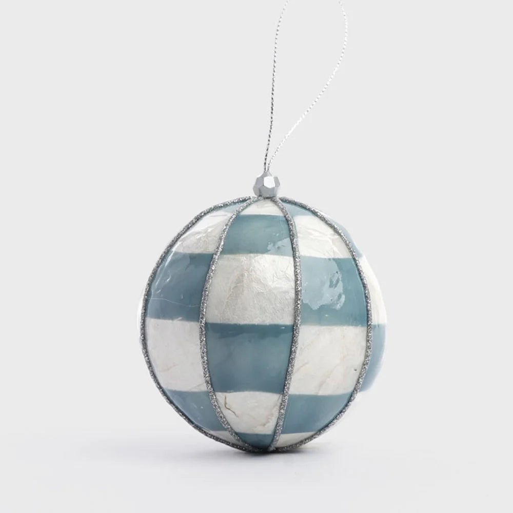 Squared Capiz Hand Painted Bauble Blue - Pure Apotheca