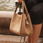 Steffie Suedette Mini Tote Bag Honey - Pure Apotheca