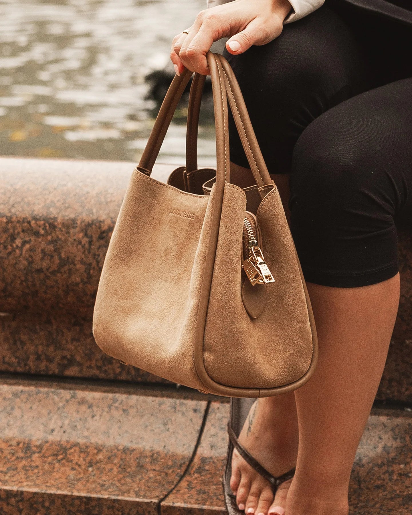 Steffie Suedette Mini Tote Bag Honey - Pure Apotheca