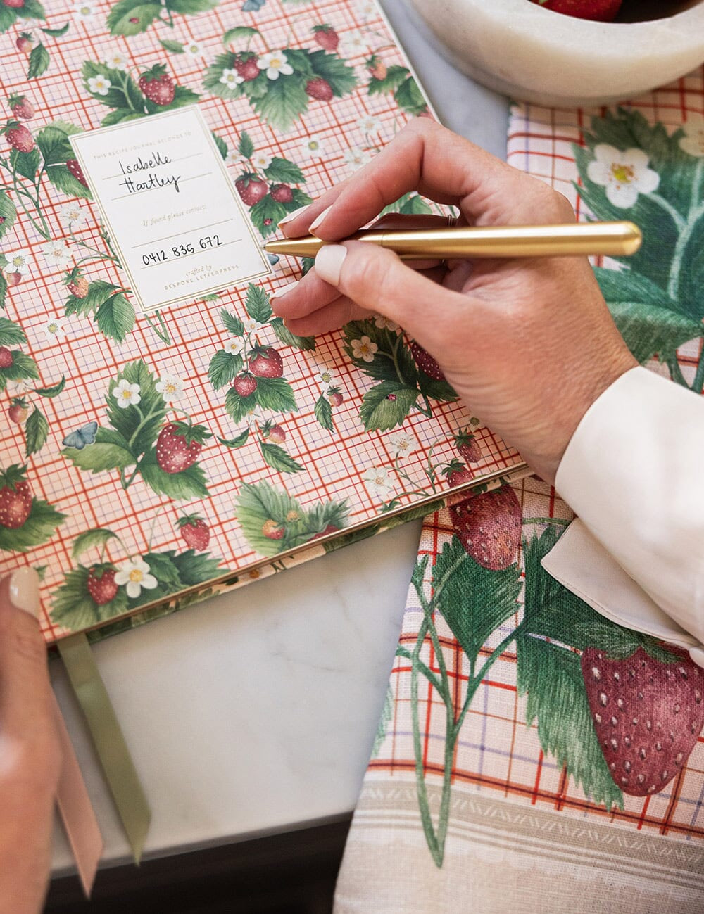 Strawberries Linen Tea Towel - Pure Apotheca