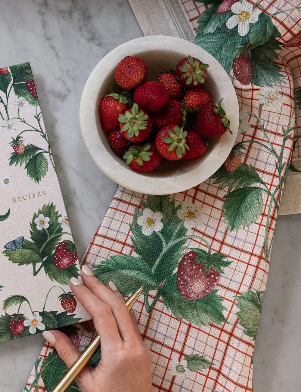 Strawberries Linen Tea Towel - Pure Apotheca