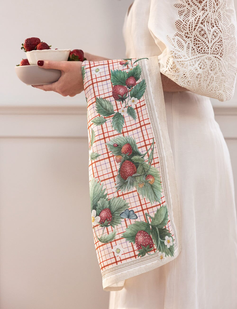 Strawberries Linen Tea Towel - Pure Apotheca