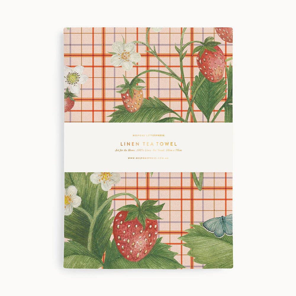 Strawberries Linen Tea Towel - Pure Apotheca