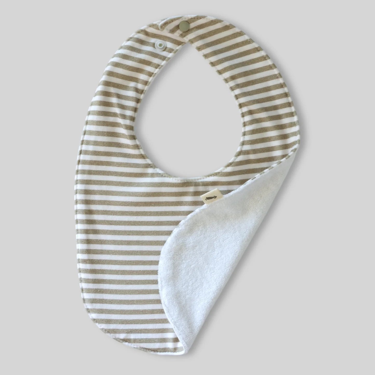 Stripe Taupe Bib - Pure Apotheca