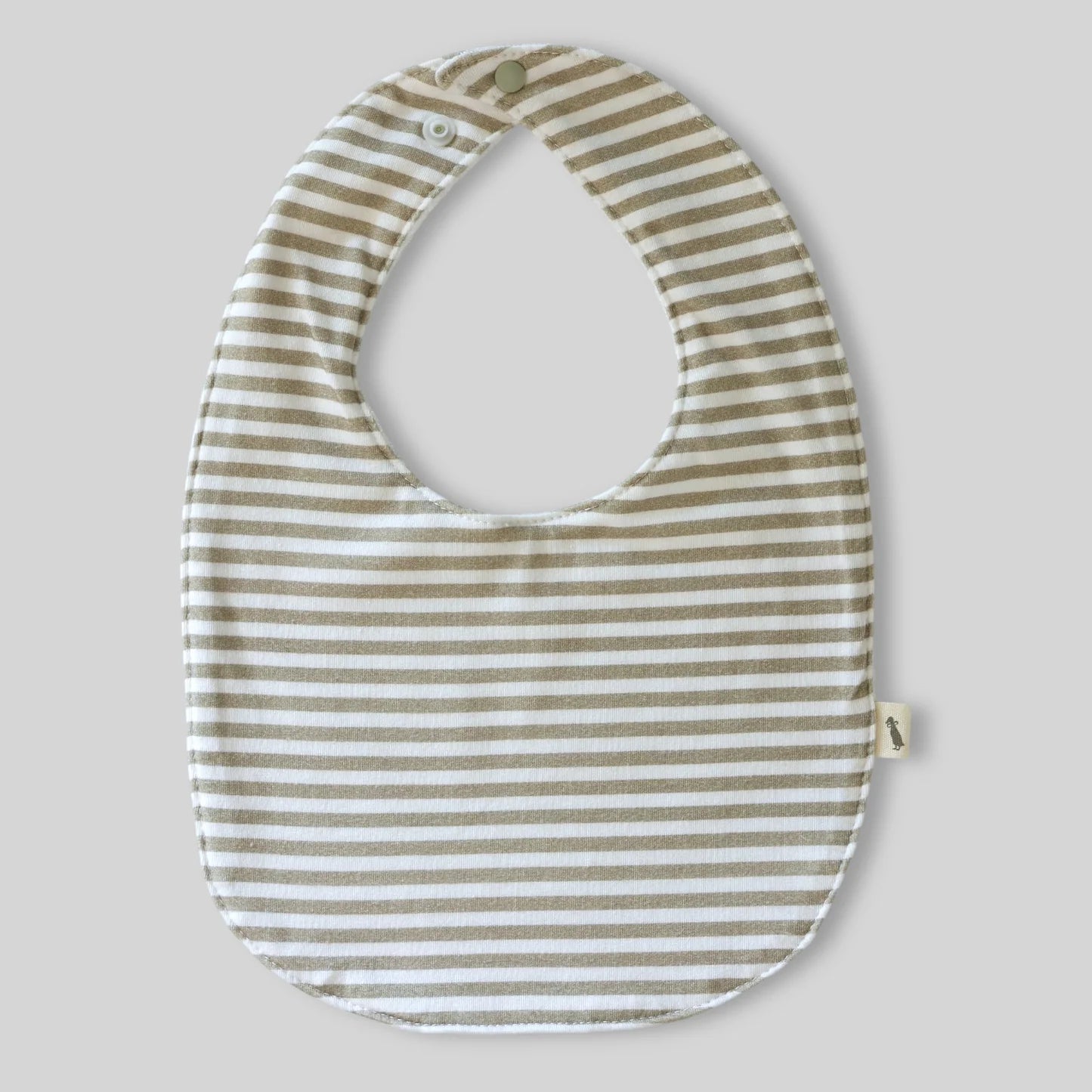 Stripe Taupe Bib - Pure Apotheca